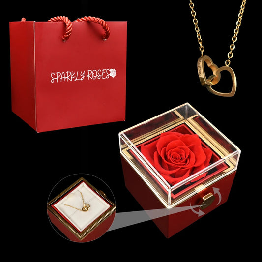 Preserved Eternal Rose Necklace Gift Set