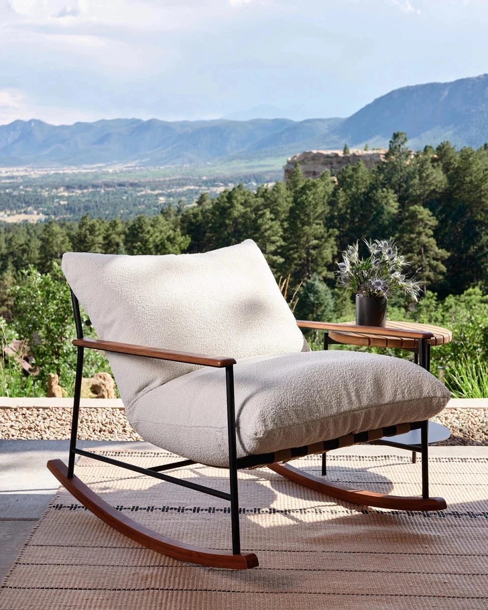 Modern Teak Outdoor Rocking Chair