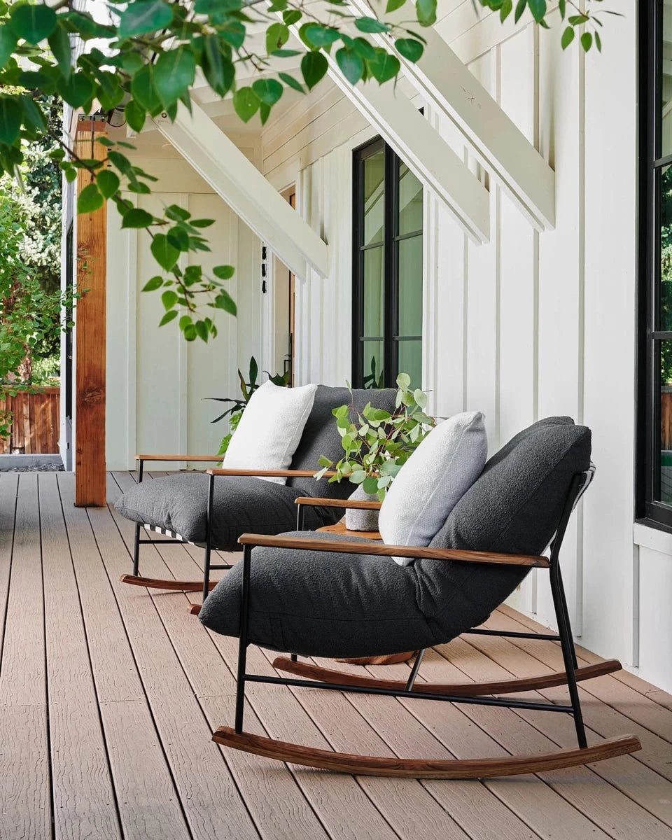 Modern Teak Outdoor Rocking Chair