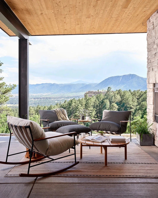 Modern Teak Outdoor Rocking Chair